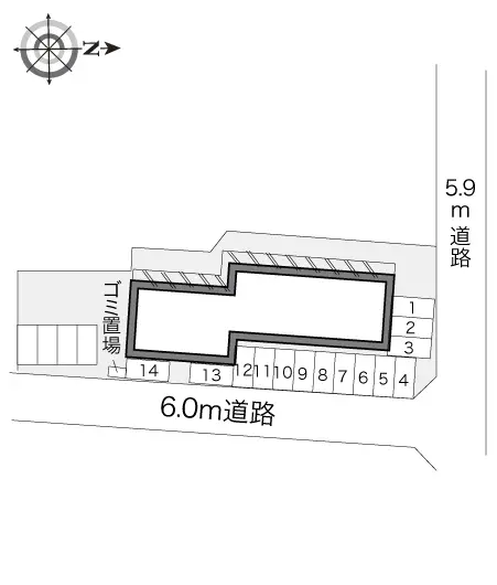 ★手数料０円★高崎市中居町１丁目　月極駐車場（LP）